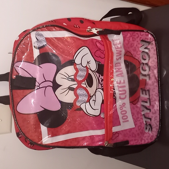 Disney Minnie Mouse Backpack w/Water Bottle - Picture 1 of 10